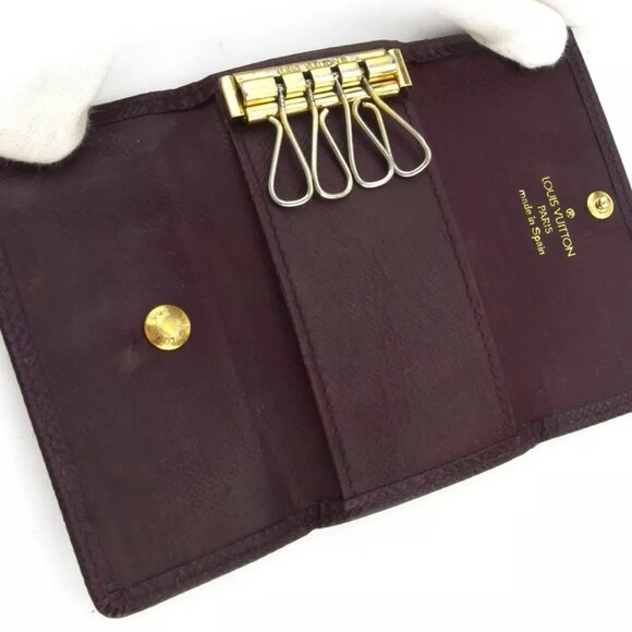 LOUIS VUITTON key case Taiga Bordeaux Taigareza - Authentic used D2230 - Picture 6 of 9